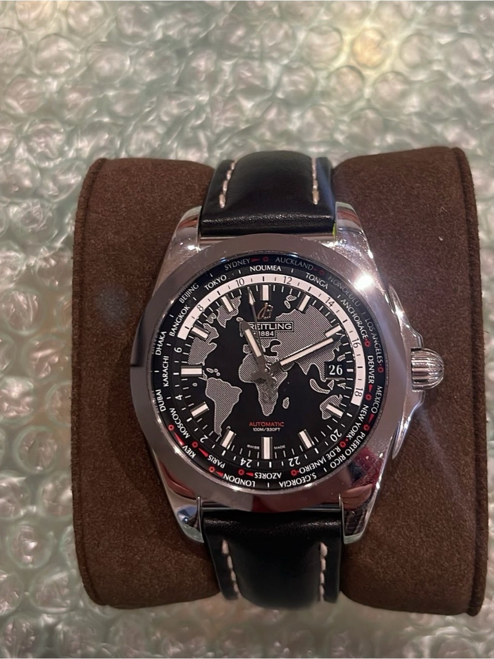 Breitling Galactic Unitime 44mm Black Dial Automatic Men's Wristwatch